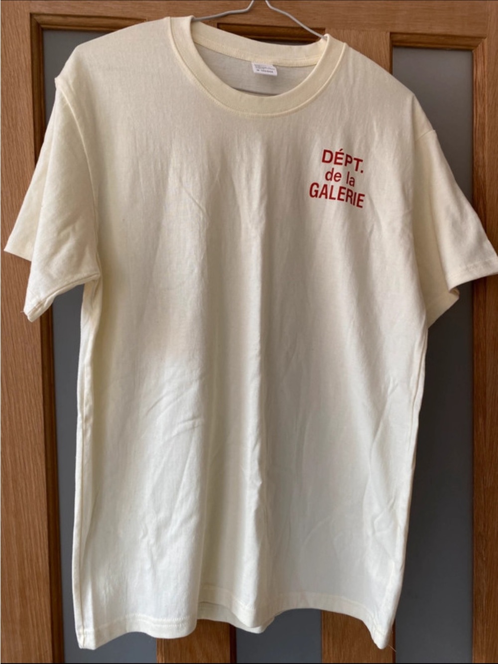 Men’s DÉPT. de la GALERIE Cream Graphic Tee, Size Small/Medium